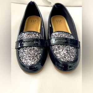 Toddler Girl Black Slip On Loafers Sparkly Size 11